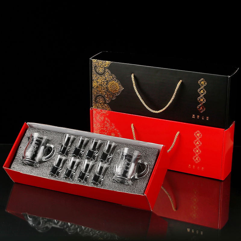 Set cadou de pahare din cristal fără plumb, stil chinezesc, pentru băuturi spirtoase, dimensiune mică