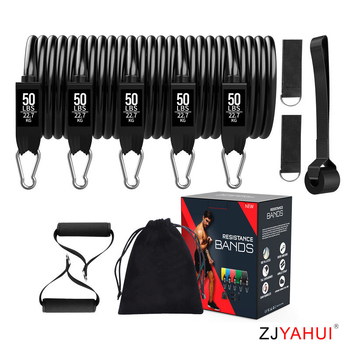 11-dijelni set traka za otpor s TPE latex rukohvatom