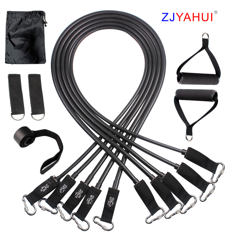 11-dijelni set traka za otpor s TPE latex rukohvatom