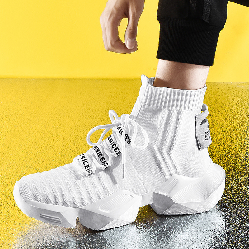 Jesenske muške tenisice Flyknit, srednje visoke, sock sneakers, dad shoes, Minsi Xiusi, model 8881