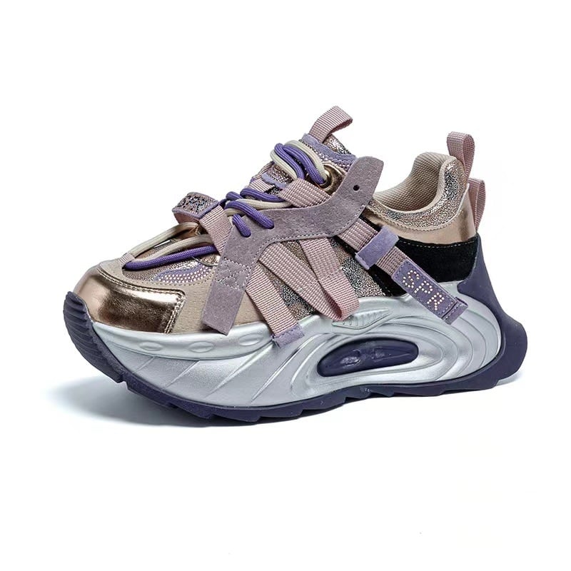 Ženske tenisice Dad Shoes, prava koža, europski stil, retro dizajn, debeli potplat, udobne svakodnevne tenisice