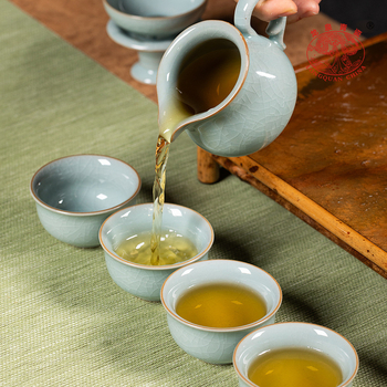 Longquan Celadon 2024 Gongfu Teáskészlet – Kerámiás Teáskanna és Teáscsésze, Elegáns Otthoni Használatra