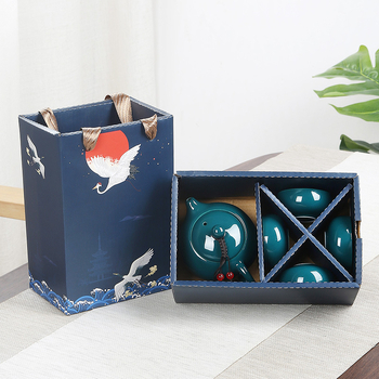 Set de ceai Kung Fu din ceramică, ceainic și cești, portabil pentru călătorii, cadou