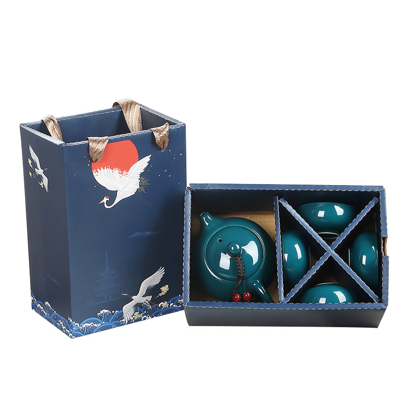 Set de ceai Kung Fu din ceramică, ceainic și cești, portabil pentru călătorii, cadou