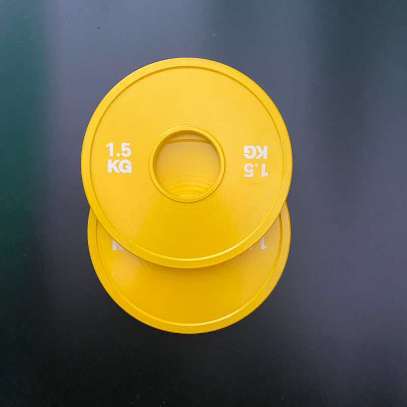 Olimpijski disk za tegove, ultratanki profil, višebojni, od čelika, srednji otvor 50 mm