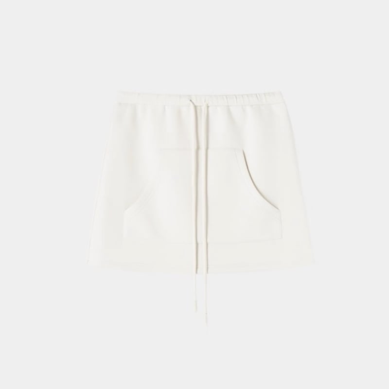 Ženski bijeli casual set s dukom i kratkom suknjom za outdoor tenis i sport