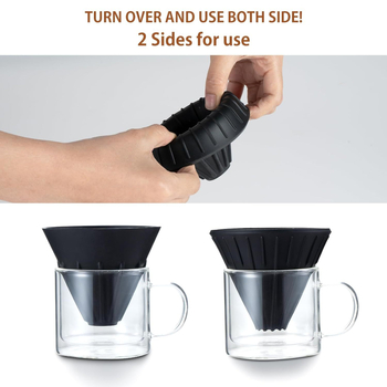 Filtru de cafea pliabil în formă de V pentru V60, silicon de calitate alimentară – set de filtre de cafea