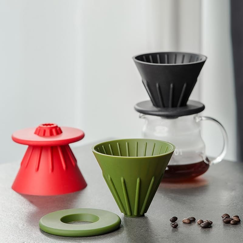 Filtru de cafea pliabil în formă de V pentru V60, silicon de calitate alimentară – set de filtre de cafea