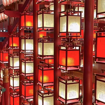 Felinar din lemn în stil chinezesc, imitatie antic, lampă retro de palat pentru coridoare și hoteluri, corp de iluminat din lemn, realizat manual