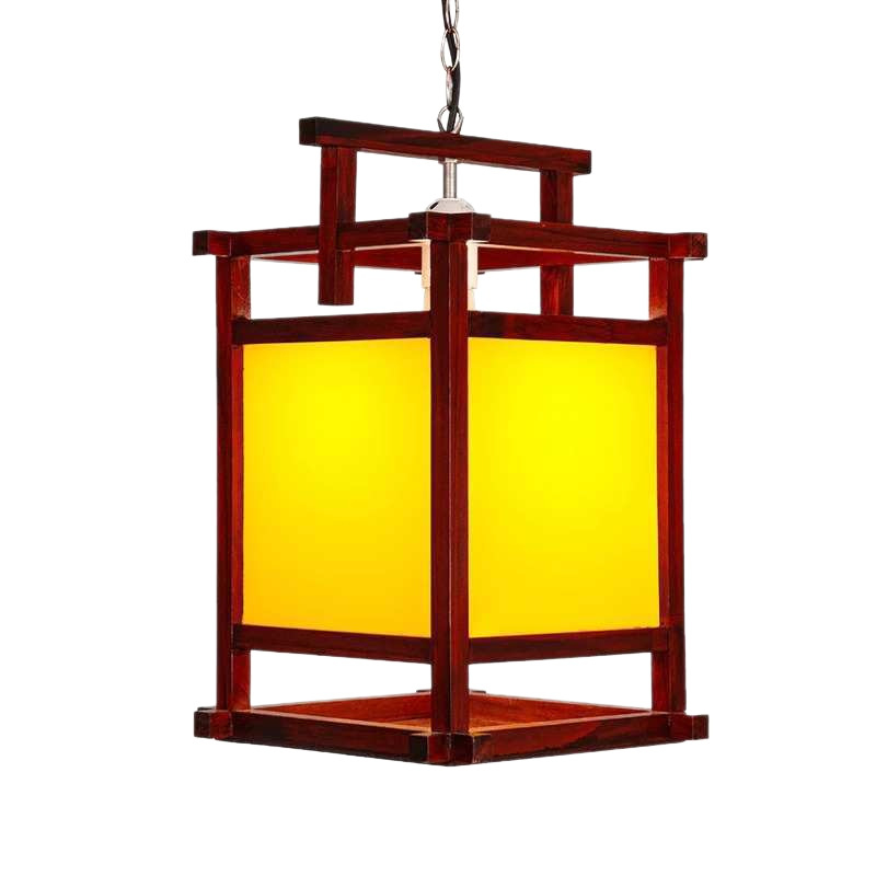 Felinar din lemn în stil chinezesc, imitatie antic, lampă retro de palat pentru coridoare și hoteluri, corp de iluminat din lemn, realizat manual