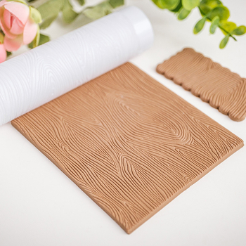 Rolă pentru lut polimeric cu textură lemnoasă – unealtă manuală pentru embossing