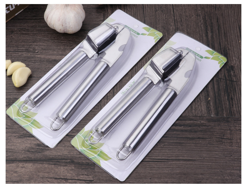 Presă de usturoi din oțel inox, decojitor de usturoi manual, zdrobitor de usturoi – instrument de bucătărie multifuncțional