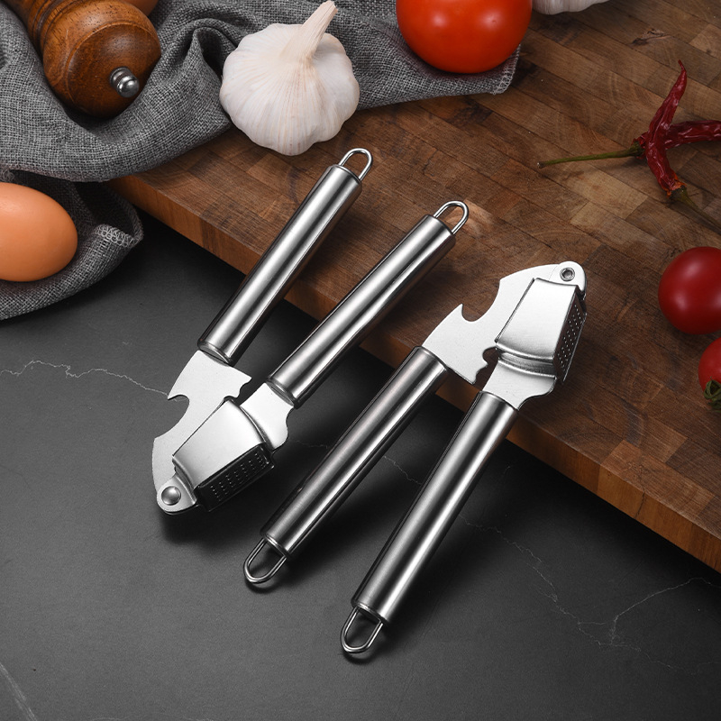 Presă de usturoi din oțel inox, decojitor de usturoi manual, zdrobitor de usturoi – instrument de bucătărie multifuncțional
