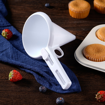 Distribuitor manual de aluat cu pâlnie porționată, separator pentru cremă de glazură și ciocolată pentru cupcakes