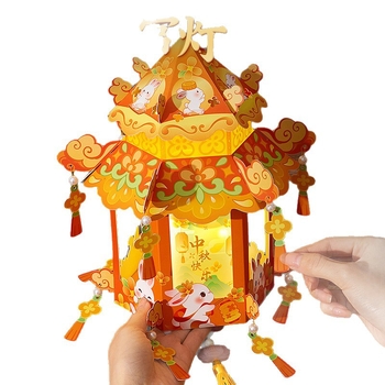Lanternă DIY pentru Festivalul Lunii de Toamnă, iepure în stil antic, mică lanternă de palat pentru copii, model nou 2025
