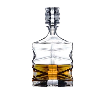 Decantor din sticlă cristal cu capac pentru vin și whisky