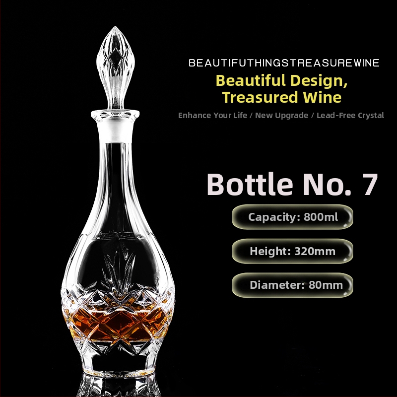 Dekantér z krištáľového skla s viečkom na víno a whisky