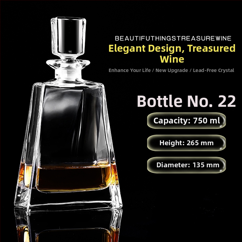 Dekantér z krištáľového skla s viečkom na víno a whisky