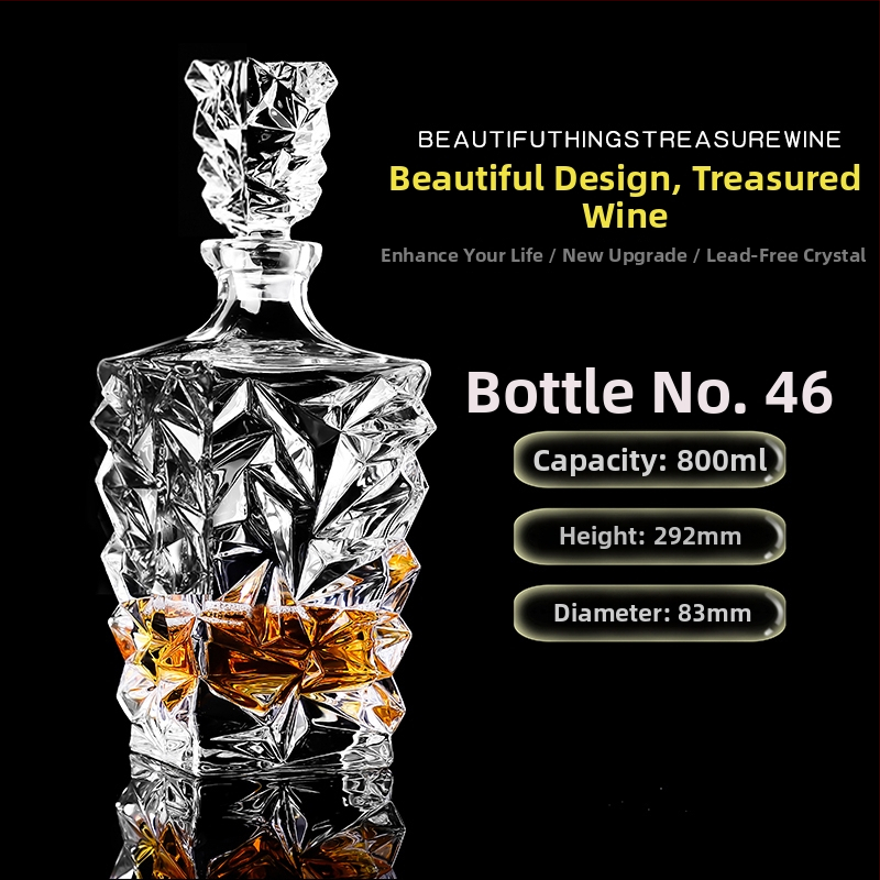 Dekantér z krištáľového skla s viečkom na víno a whisky