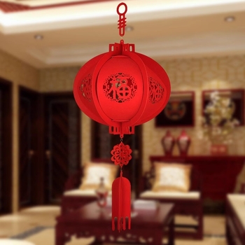 Lampion norocos pentru Anul Dragonului 2024, pandant din fetru – decor interior pentru Anul Nou și Festivalul Primăverii, stil chinezesc