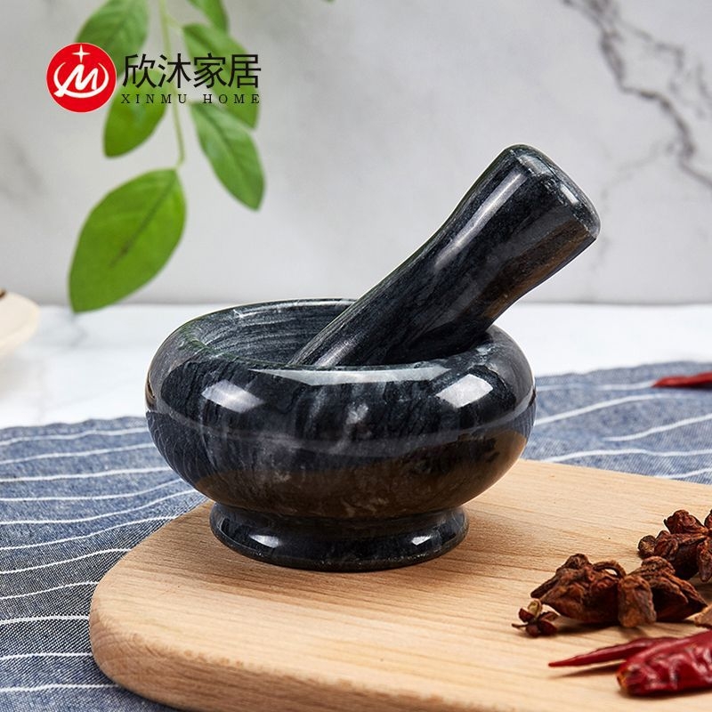 Mojar din marmură pentru usturoi — mojar manual mini pentru pastă de usturoi — decor de bucătărie