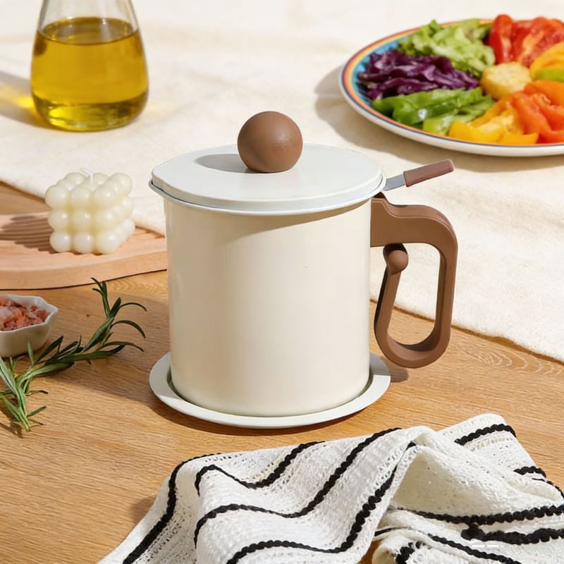 Separator de ulei în stil japonez – vas de filtrare multifuncțional pentru ulei, lapte de soia și suc, capacitate mare, oțel inoxidabil 304, filtru profund