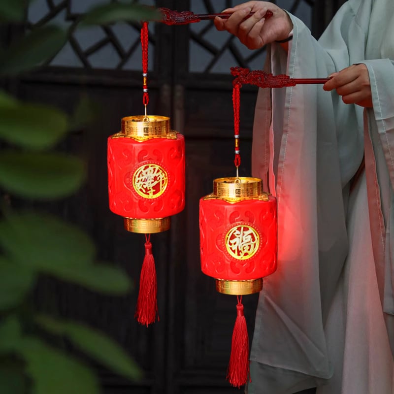 Lanternă mică de mână, stil chinezesc, pentru Festivalul Primăverii, lanternă cu proiecție iluminată pentru Noul An și atmosfera de nuntă