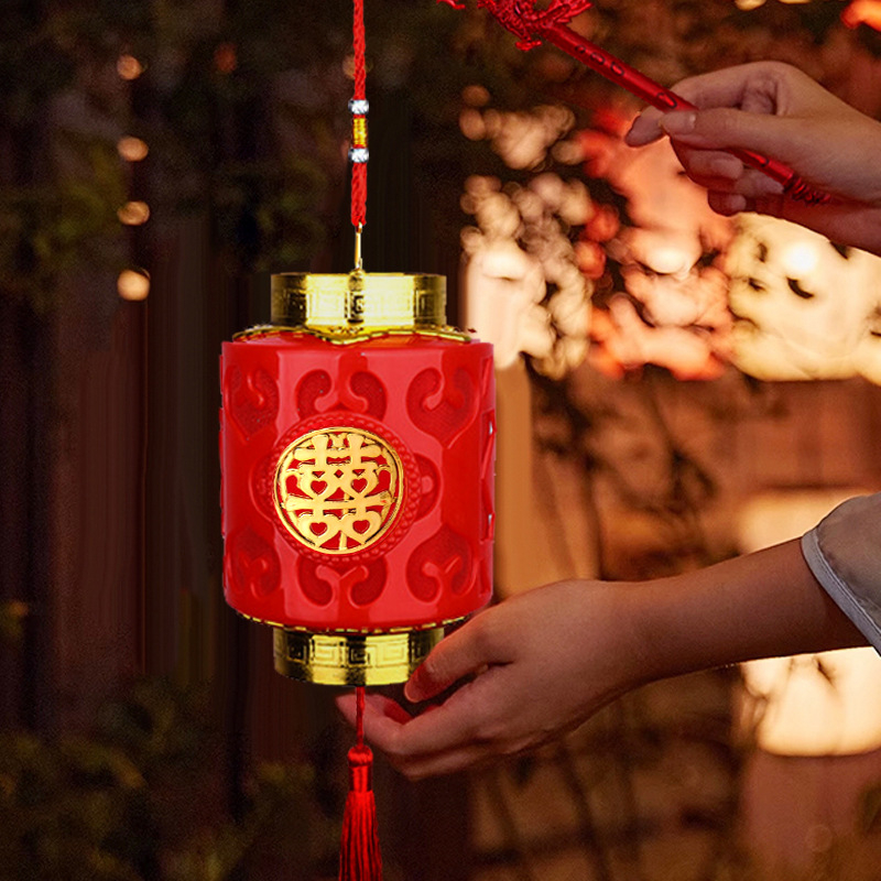 Lanternă mică de mână, stil chinezesc, pentru Festivalul Primăverii, lanternă cu proiecție iluminată pentru Noul An și atmosfera de nuntă