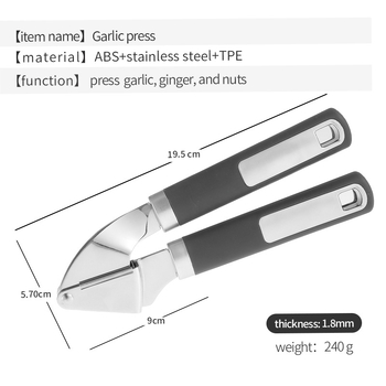 Presă de usturoi din oțel inoxidabil, manuală, pentru bucătărie