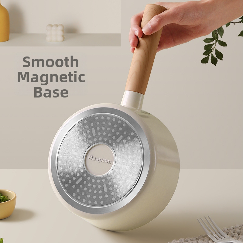 Set de vase din aluminiu antiaderent cu capace din sticlă: tigaie, oală pentru lapte, oală pentru sos și oală pentru supă, compatibil cu toate plitele