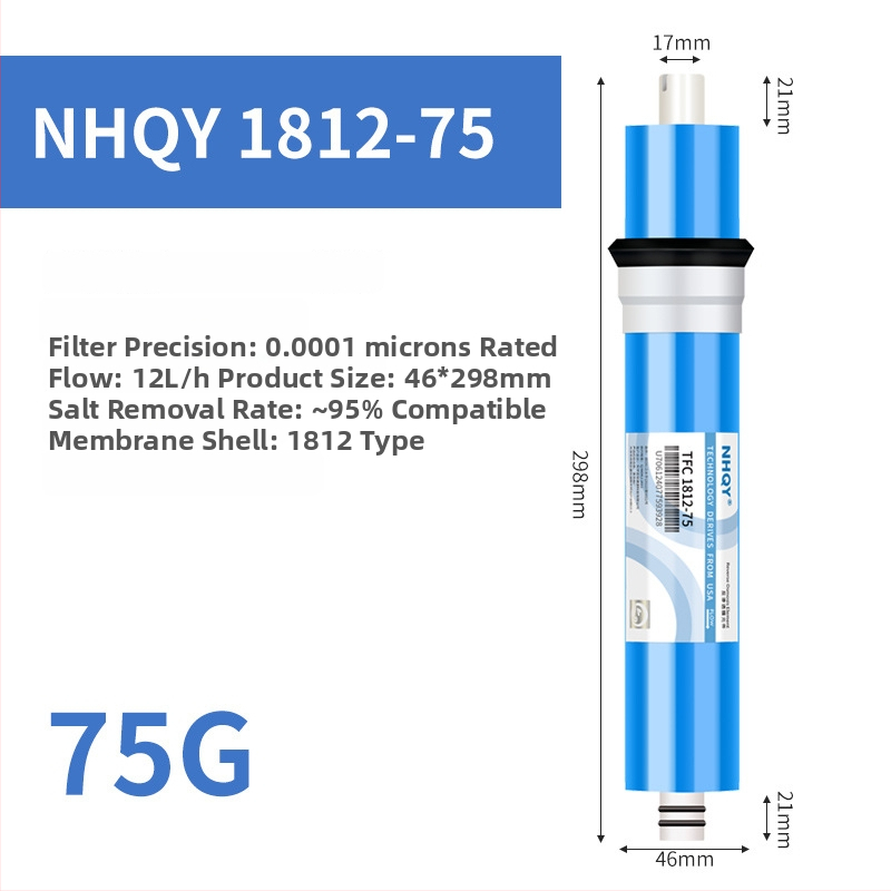 NHQY RO membrána pre domáce čistenie vody, 75G/400G/600G univerzálny náhradný filtračný prvok s vysokým prietokom