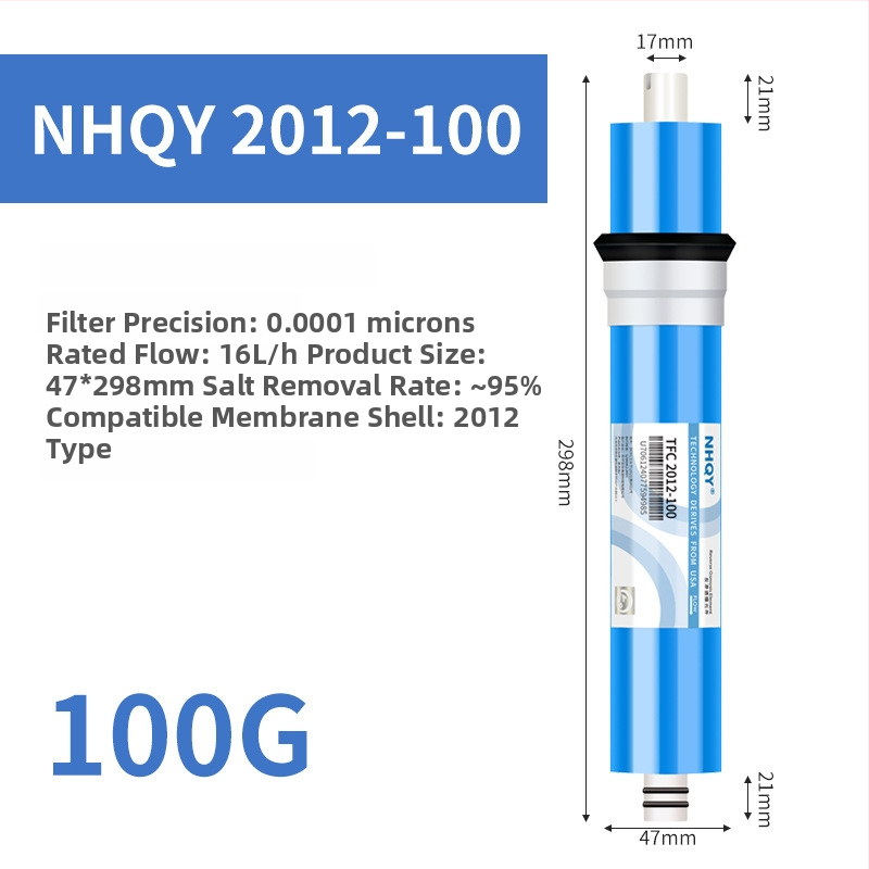 NHQY RO membrána pre domáce čistenie vody, 75G/400G/600G univerzálny náhradný filtračný prvok s vysokým prietokom
