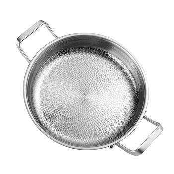 Tigaie din titan cu fund plat, strat antiaderent, mâner dublu, tigă pentru steak, compatibilă cu plita cu inducție
