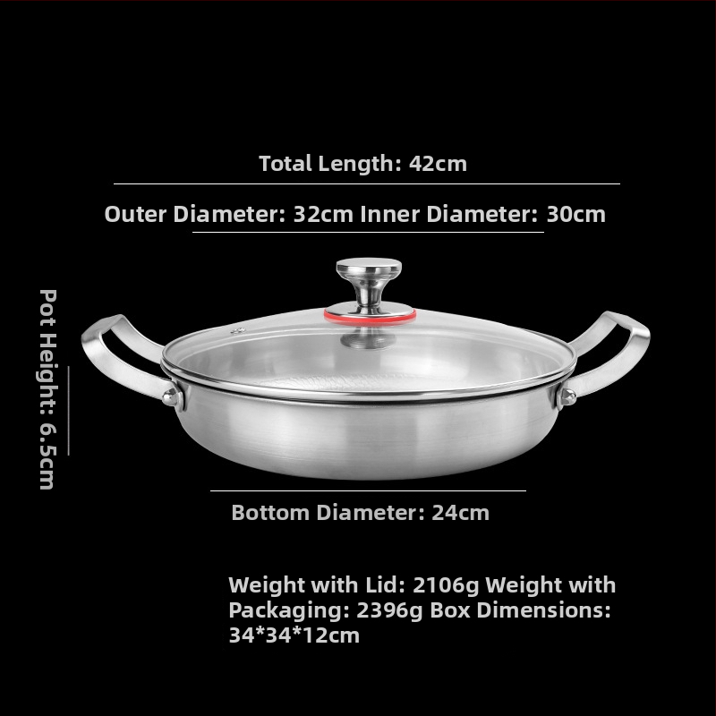 Tigaie din titan cu fund plat, strat antiaderent, mâner dublu, tigă pentru steak, compatibilă cu plita cu inducție
