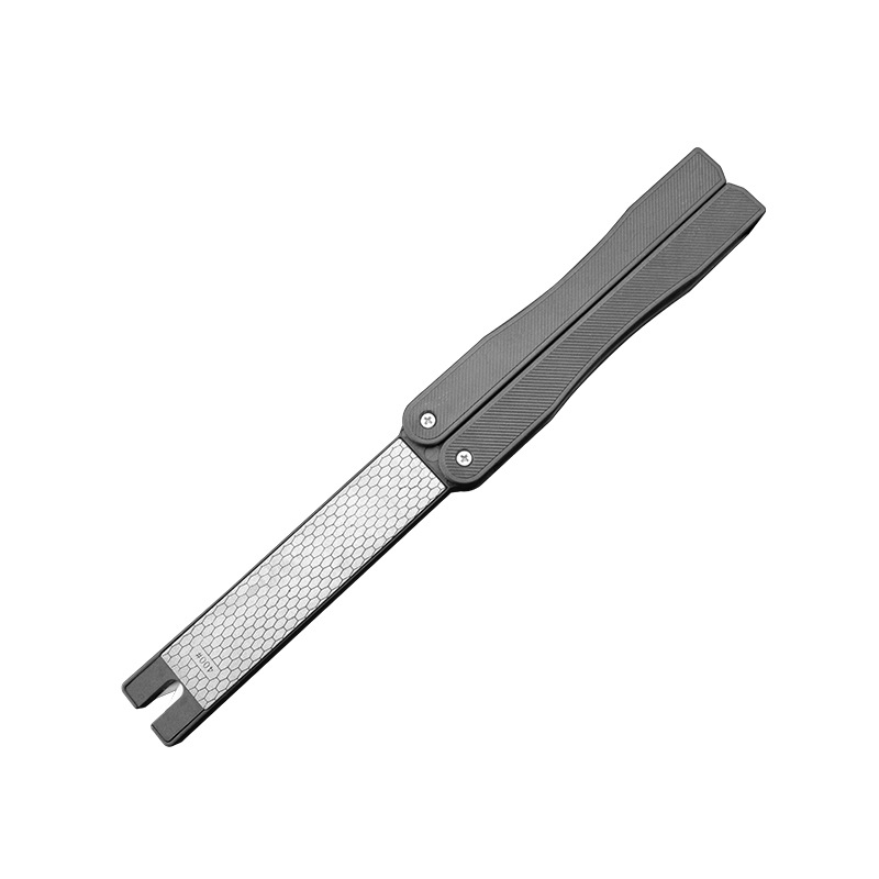 Piatră de ascuțit din diamant, pliabilă, pentru cuțite și foarfece de bucătărie, suprafață dublă