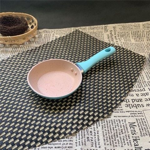 Tigaie mini în stil coreean pentru omlete și găluște de ou, antiaderent, fund plat, culoare piatră Maifan, diametru 12 cm