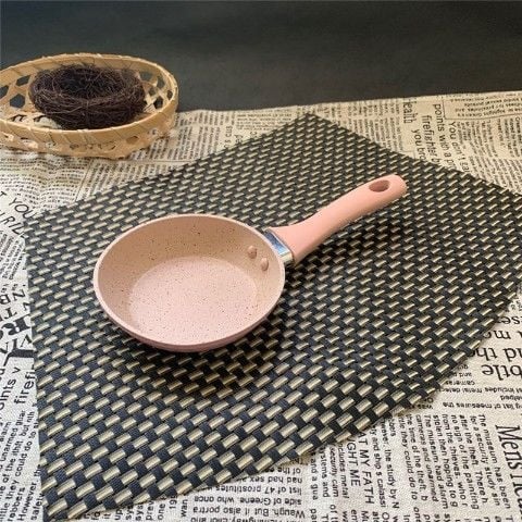 Tigaie mini în stil coreean pentru omlete și găluște de ou, antiaderent, fund plat, culoare piatră Maifan, diametru 12 cm