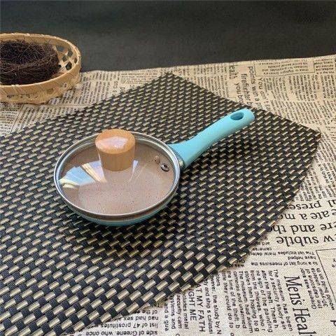 Tigaie mini în stil coreean pentru omlete și găluște de ou, antiaderent, fund plat, culoare piatră Maifan, diametru 12 cm