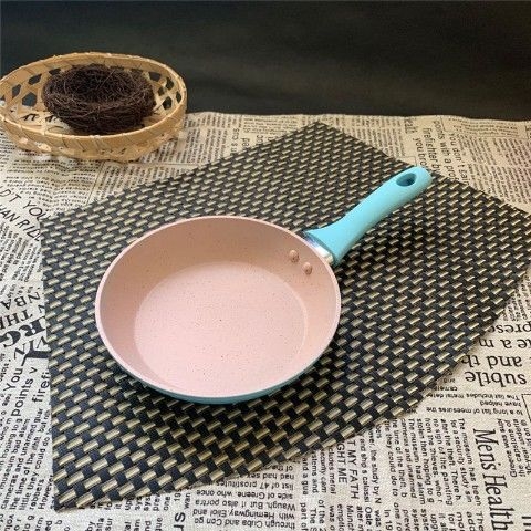 Tigaie mini în stil coreean pentru omlete și găluște de ou, antiaderent, fund plat, culoare piatră Maifan, diametru 12 cm
