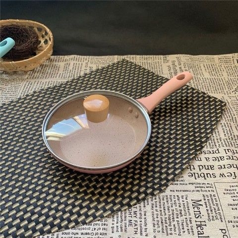 Tigaie mini în stil coreean pentru omlete și găluște de ou, antiaderent, fund plat, culoare piatră Maifan, diametru 12 cm
