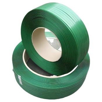 Bandă de legare din plastic-otel, verde cu relief, material PCR RPET1608, certificare GRS