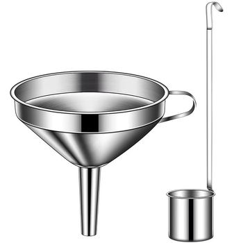 Pâlnie din oțel inoxidabil, de calitate alimentară, pentru uz casnic, cu filtru, diametru mic, îngroșată, pentru turnarea uleiului, vinului și băuturilor spirtoase