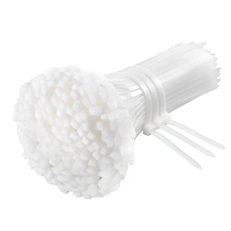 Ponovno upotrebljive najlonske vezice za kablove, crno‑bijele, debeli plastični držači, veličine 4.8mm x 300–350mm, 4.8mm x 200mm, 3.6mm x 150–200mm, 4.8mm x 250mm
