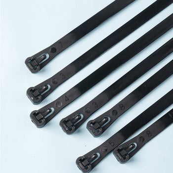 Podesive najlonske kabelske vezice crno-bijele, za višekratnu upotrebu, debljina 1,3 mm, UL94V-2, razne duljine