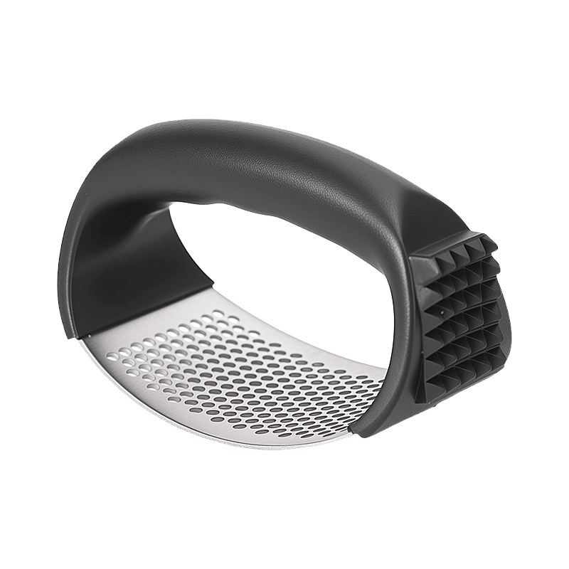 Presă de usturoi din oțel inoxidabil, manuală, cu design curbat