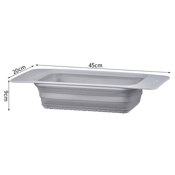 Raft de drenaj pentru chiuvetă, extensibil și pliabil – coș din plastic pentru fructe și vase