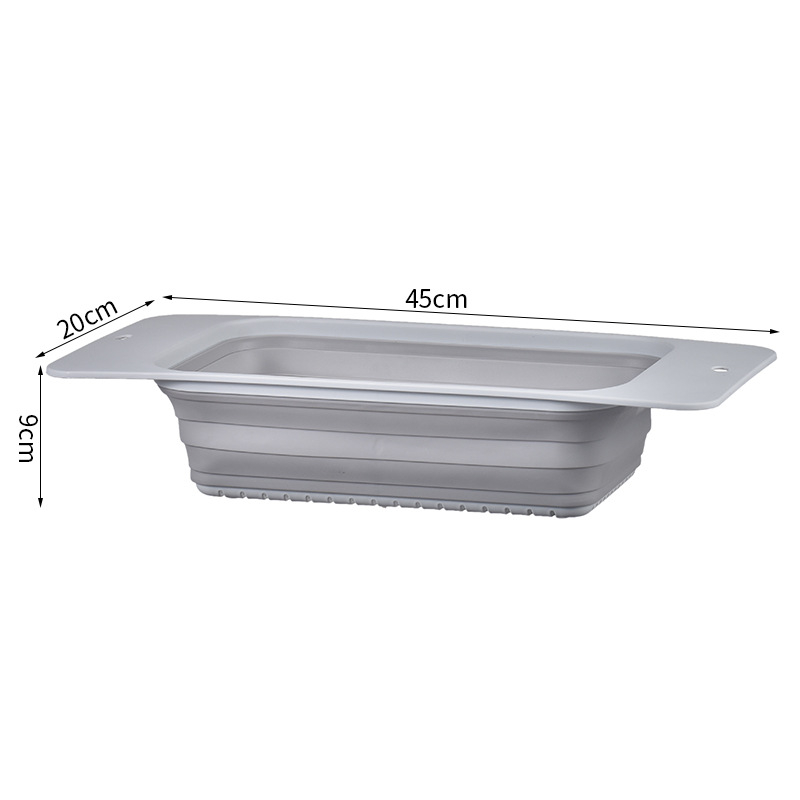 Raft de drenaj pentru chiuvetă, extensibil și pliabil – coș din plastic pentru fructe și vase