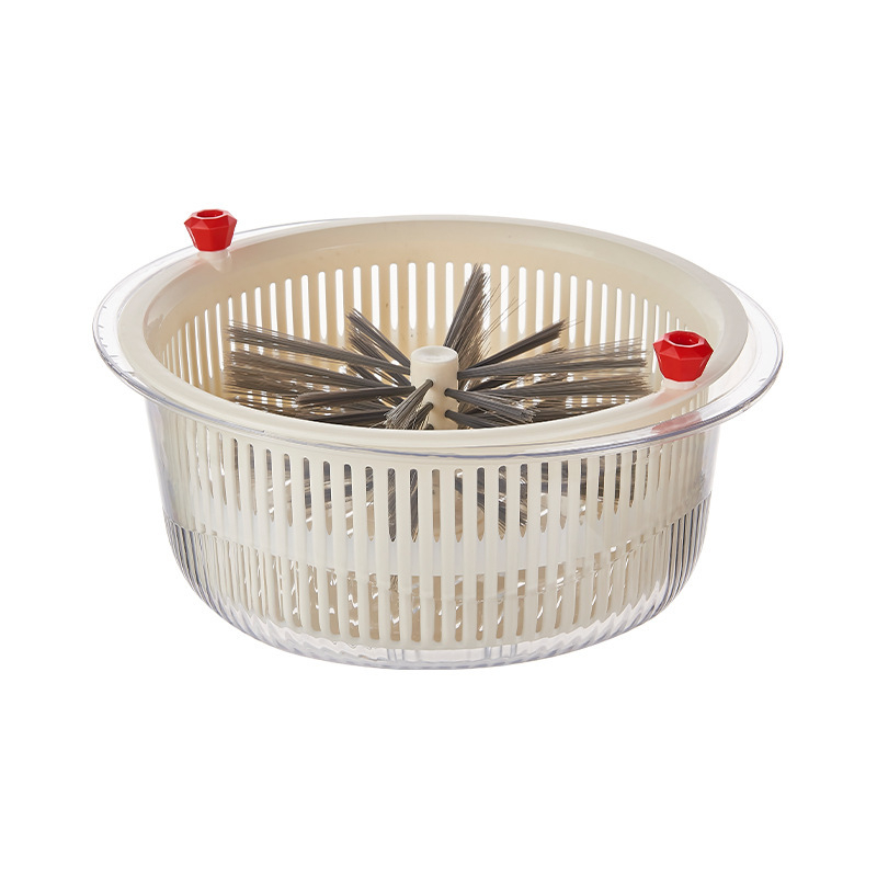 Coș mare dublu etajat pentru spălat fructe și legume, cu drenaj – design modern pentru bucătărie