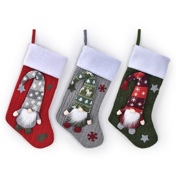 Șosete de Crăciun tricotate cu Rudolph – ornamente de cadouri pentru decor acasă și în magazin