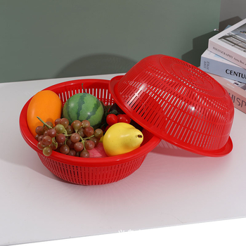Bazină de spălat legume de 30 cm cu sită de scurgere, coș din plastic pentru spălat fructe și legume